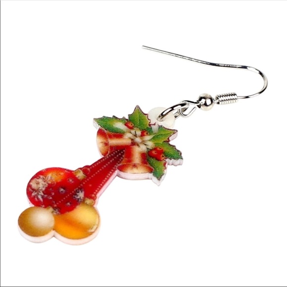 Christmas Ornament Dangle Balls Acrylic Earrings - Picture 4 of 5